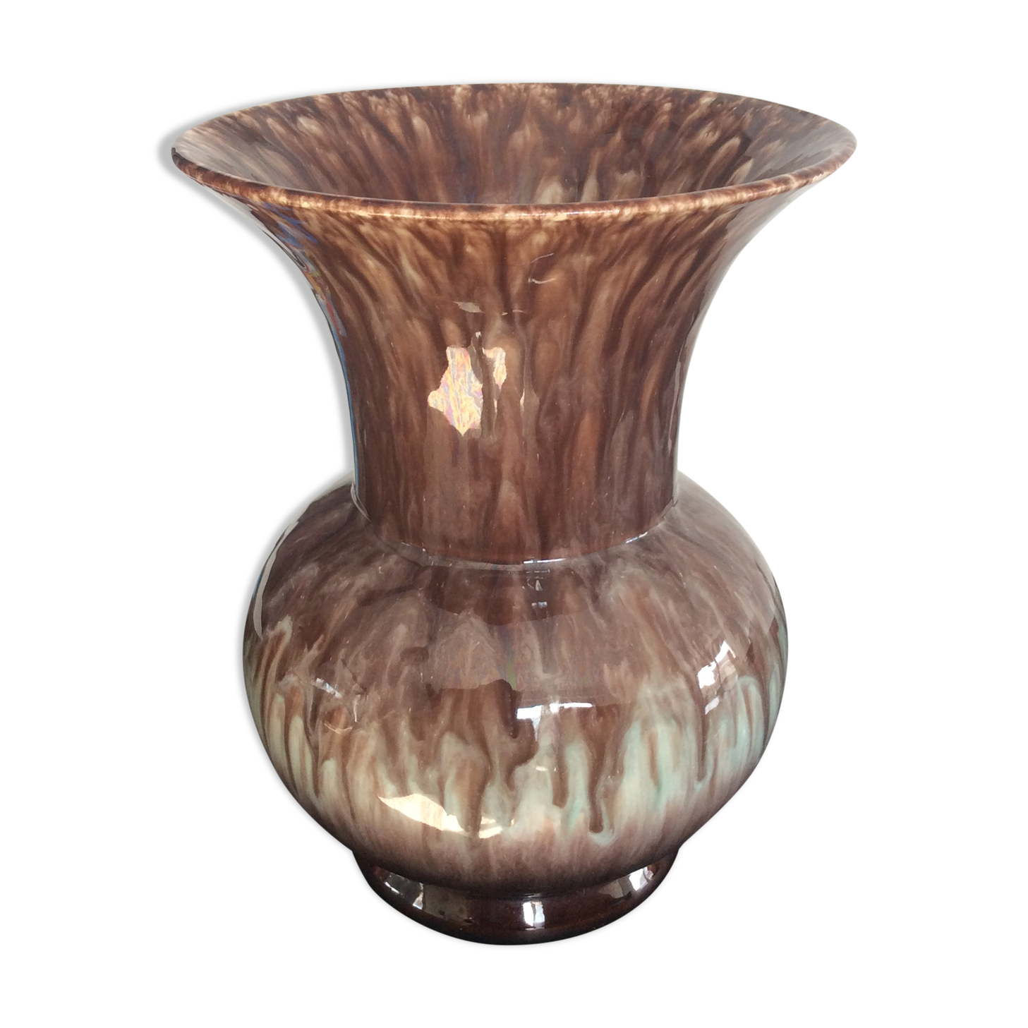 Vintage ceramic vase enamelled Germany