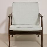Scandinavian armchair 1960 curved armrests