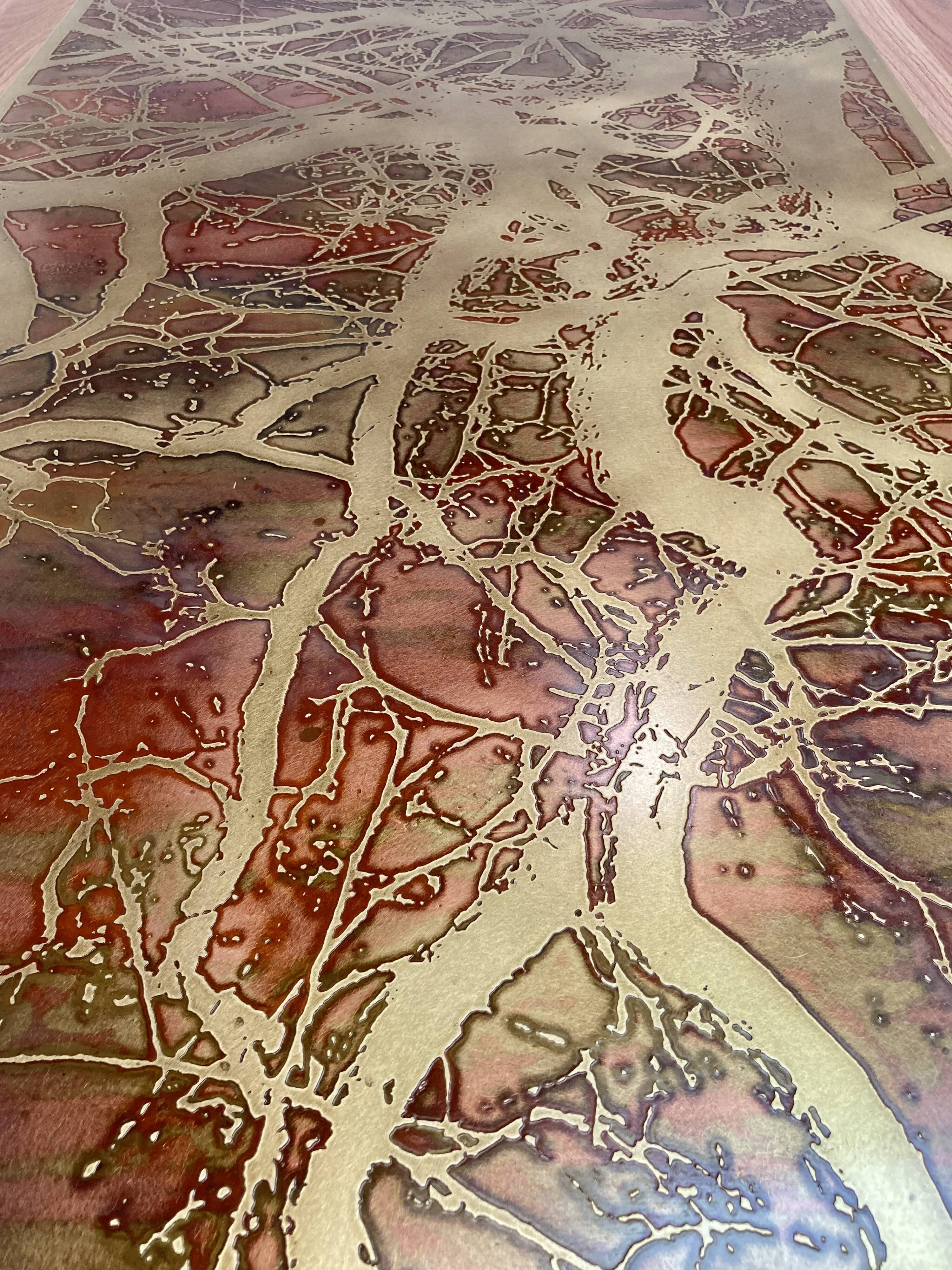 Décoration murale en hêtre et métal, 1950