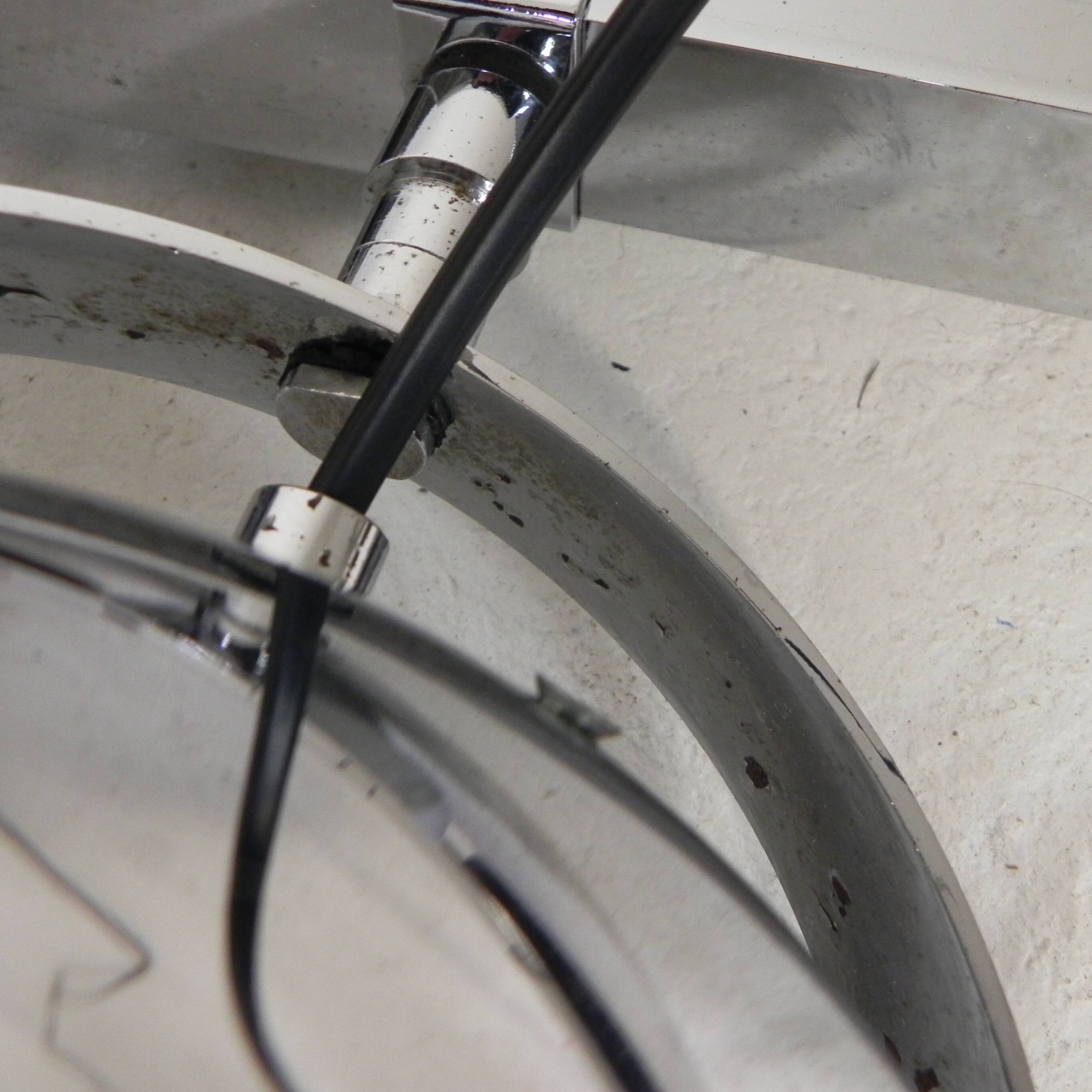 2 chrome ball spots on rail, 1950s