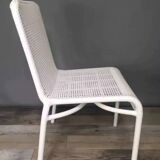 White woven resin garden chair
