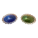 Pair of bol coupe fruit antique fostoria colony twisted green glass +