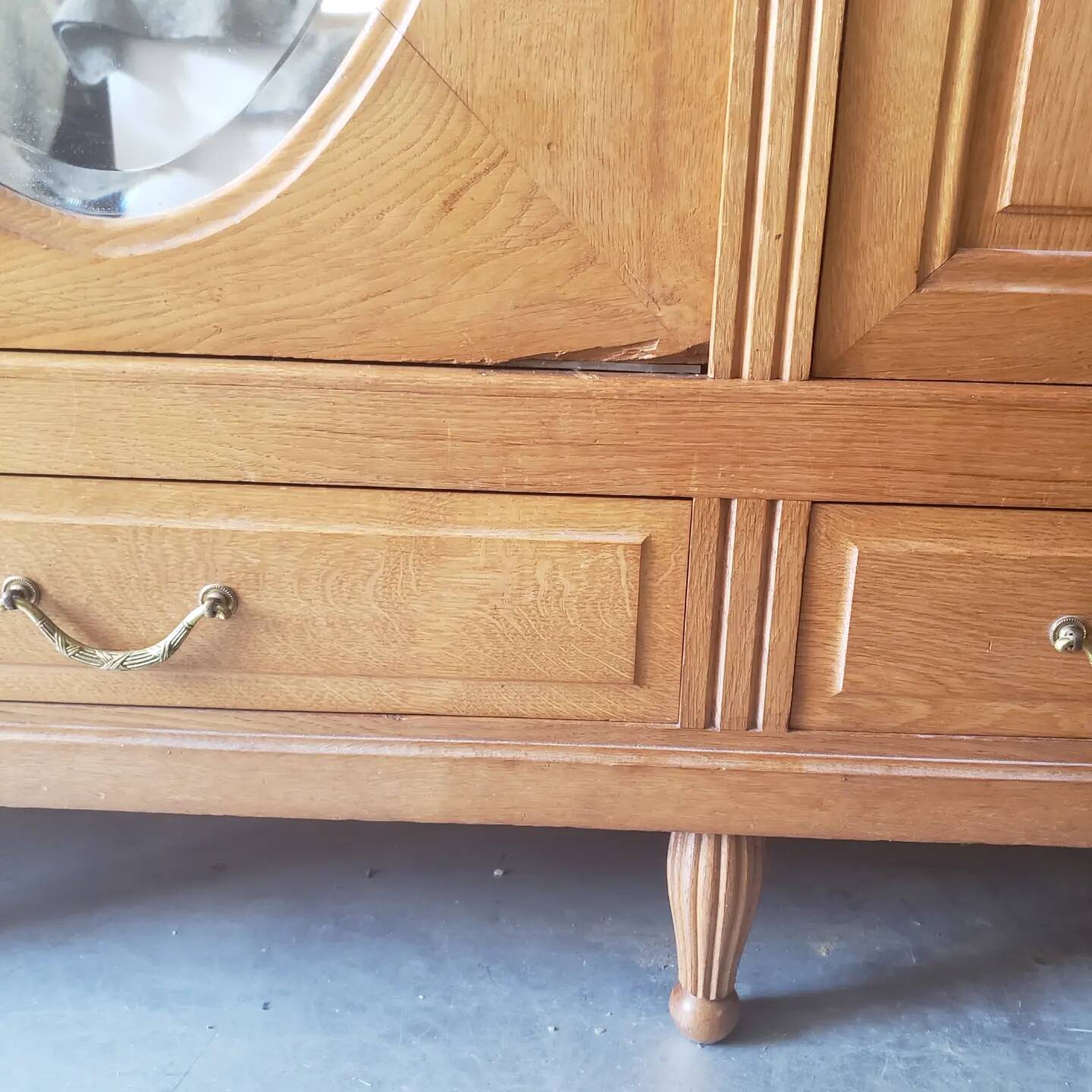 Solid oak dressing cabinet