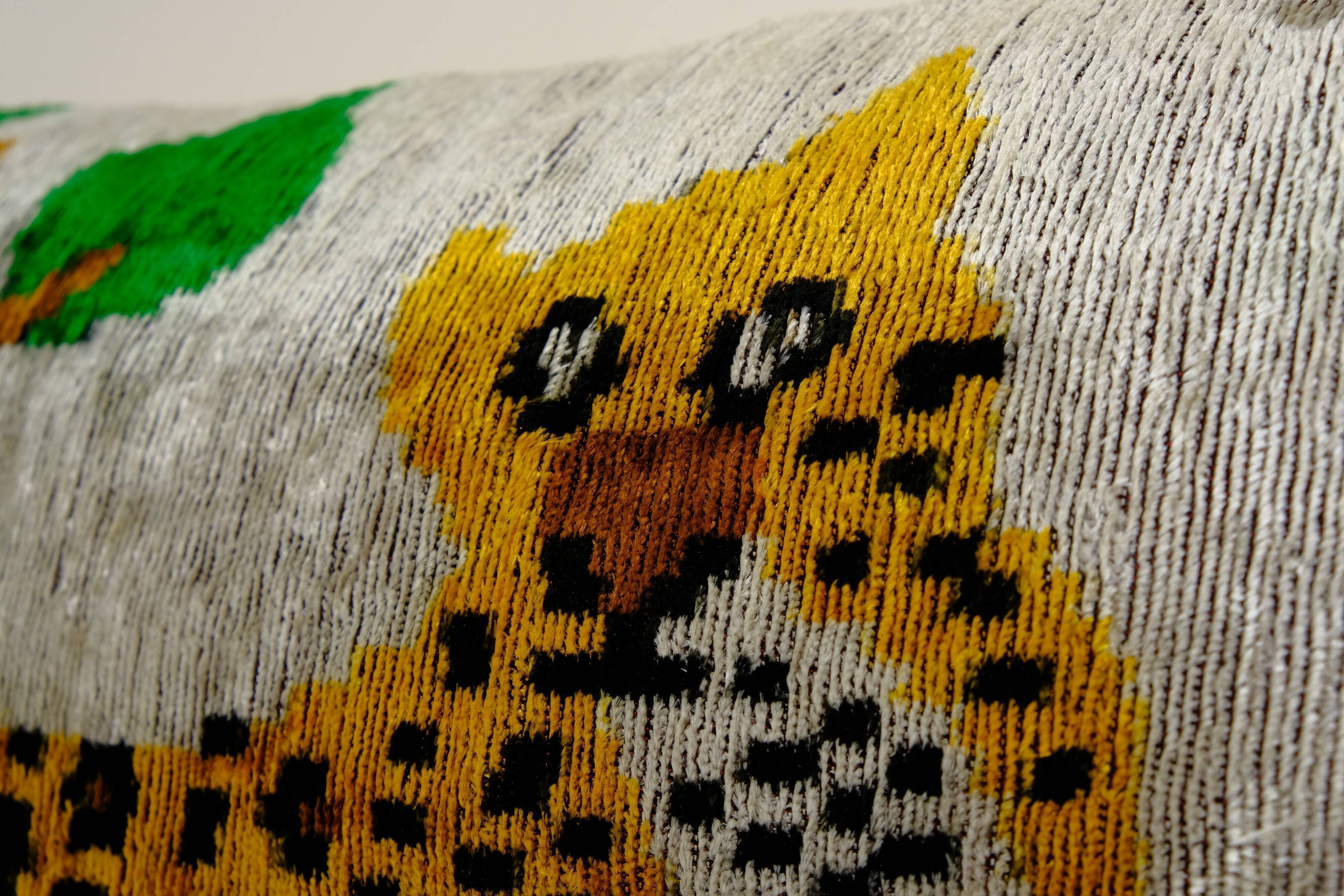 Set of two ikat velvet pillow covers