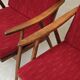 Pair of burgundy boomerang armchairs Antonin Suman Ton Bystrice (Thonet)