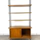 1950s wooden and metal bookshelf shelf