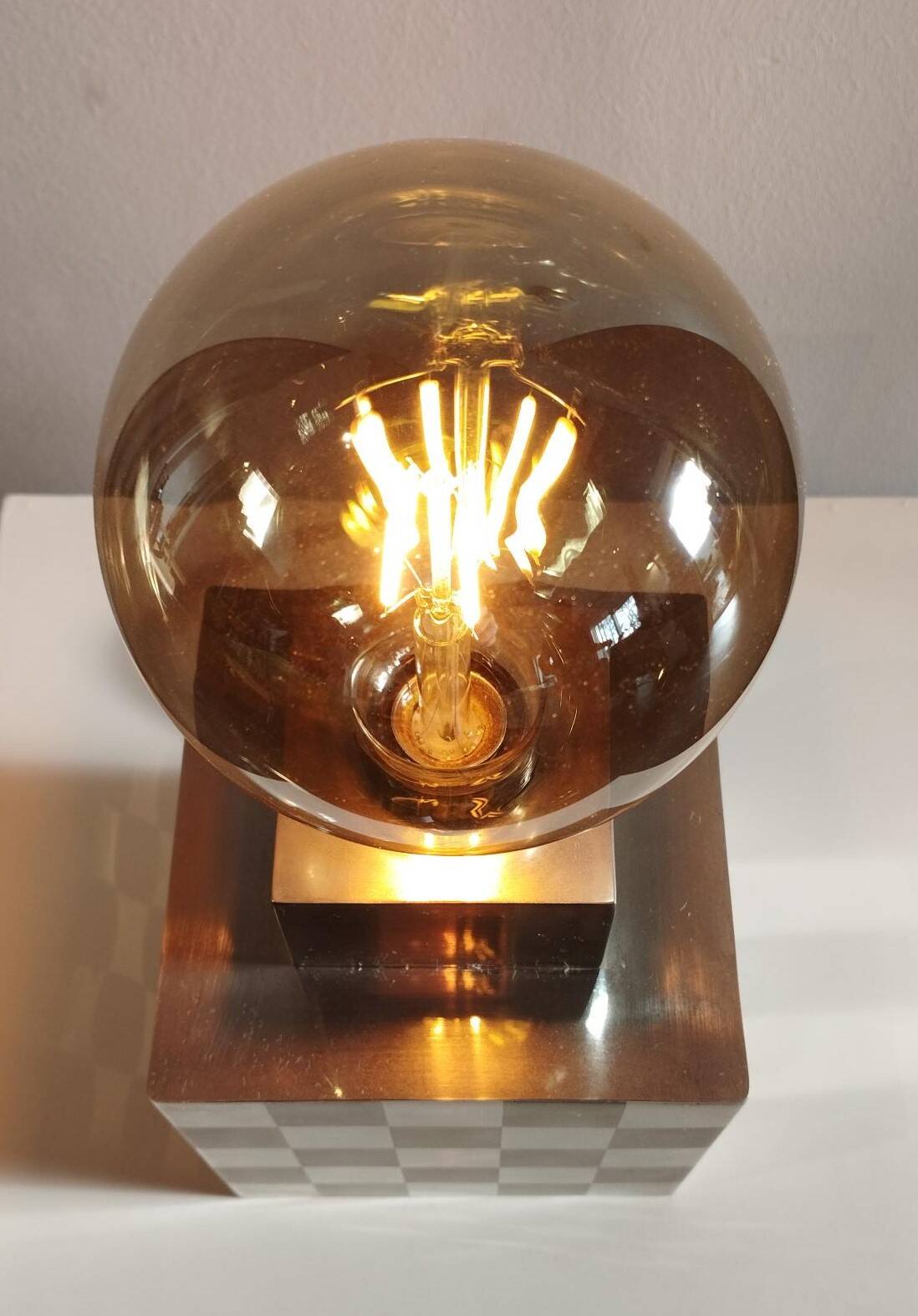 Cube lamp - checkered - Françoise Sée - Space Age Design - Vintage era - 60s / 70s