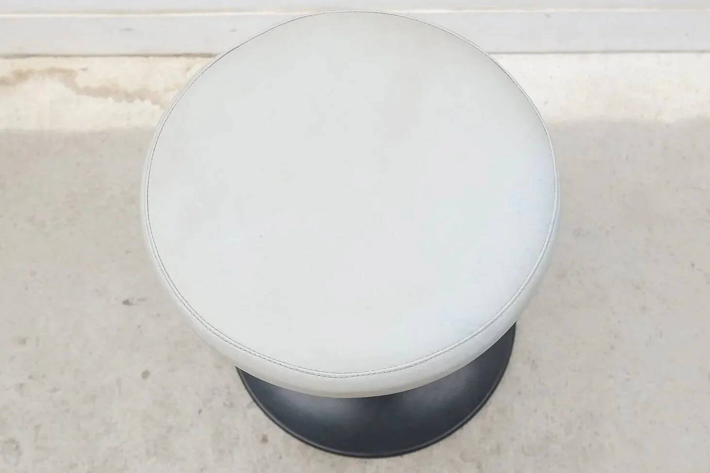 Tabouret pied tulipe en métal et skai, 1970