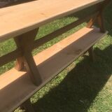 Pair of oak and cherry benches 250x29x45