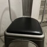 chaise TOLIX  inox et cuir