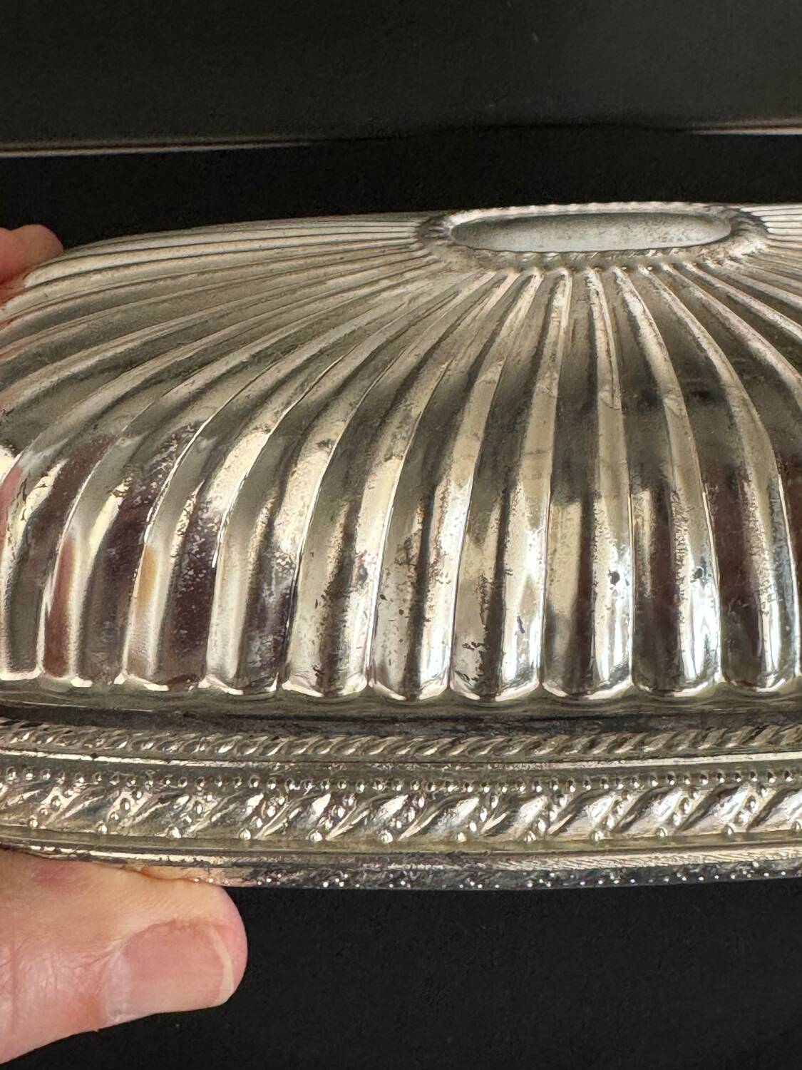 20th century silver-plated butter dish