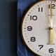 Square silent vintage wall pendulum clock "Romatic golden blue"