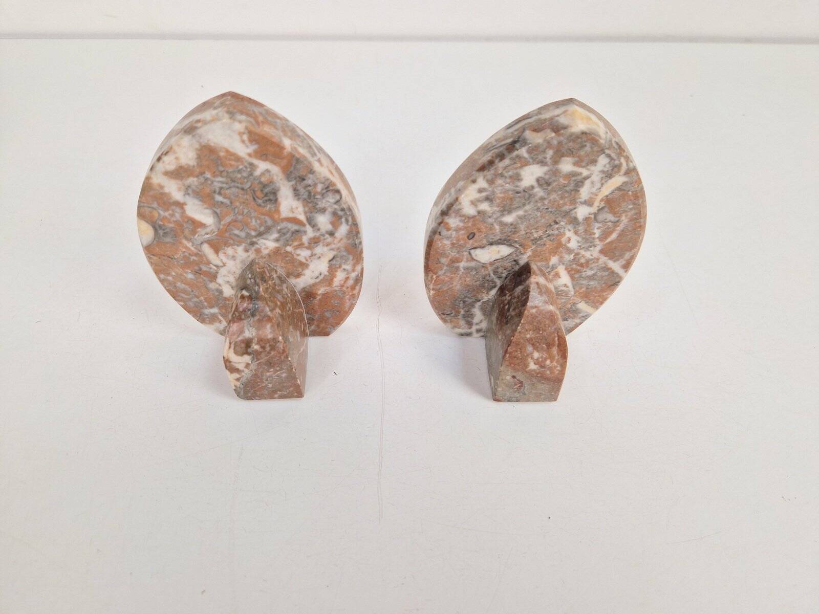 Vintage Art Deco Marble Bookends, France, 1930s, Set of 2
