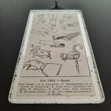 Ancient illustration of "gloves" taken from dictionary and inserted under mirror. Curiosity Cabinet