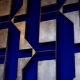 Pair of cast aluminum panels, 1970s