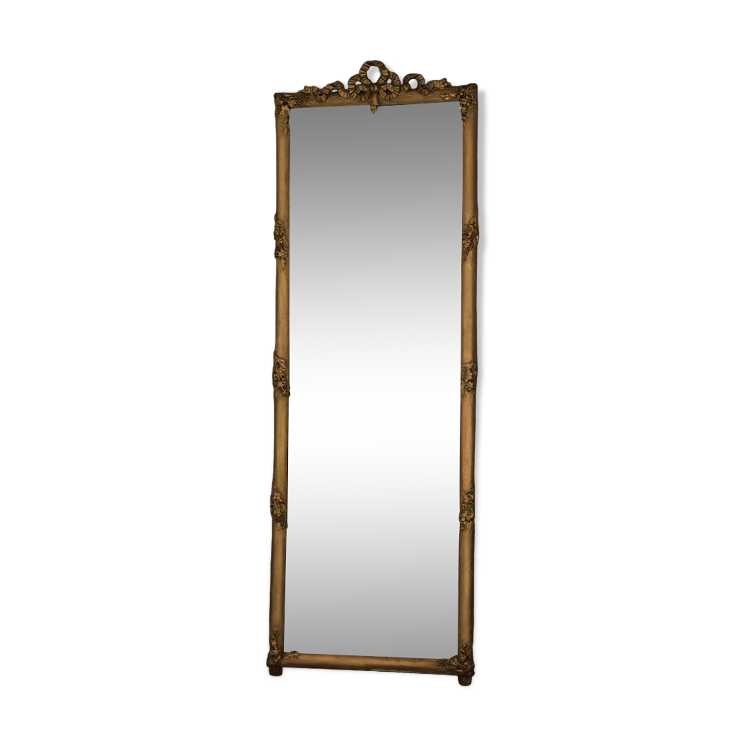 Large old mirror between two gilded pediment louis Philippe ice mercury