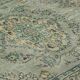 Vintage Turkish Rug Sage Green with Medallion 287 x 193 cm