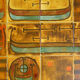 Table basse céramique seventies motif drakkar