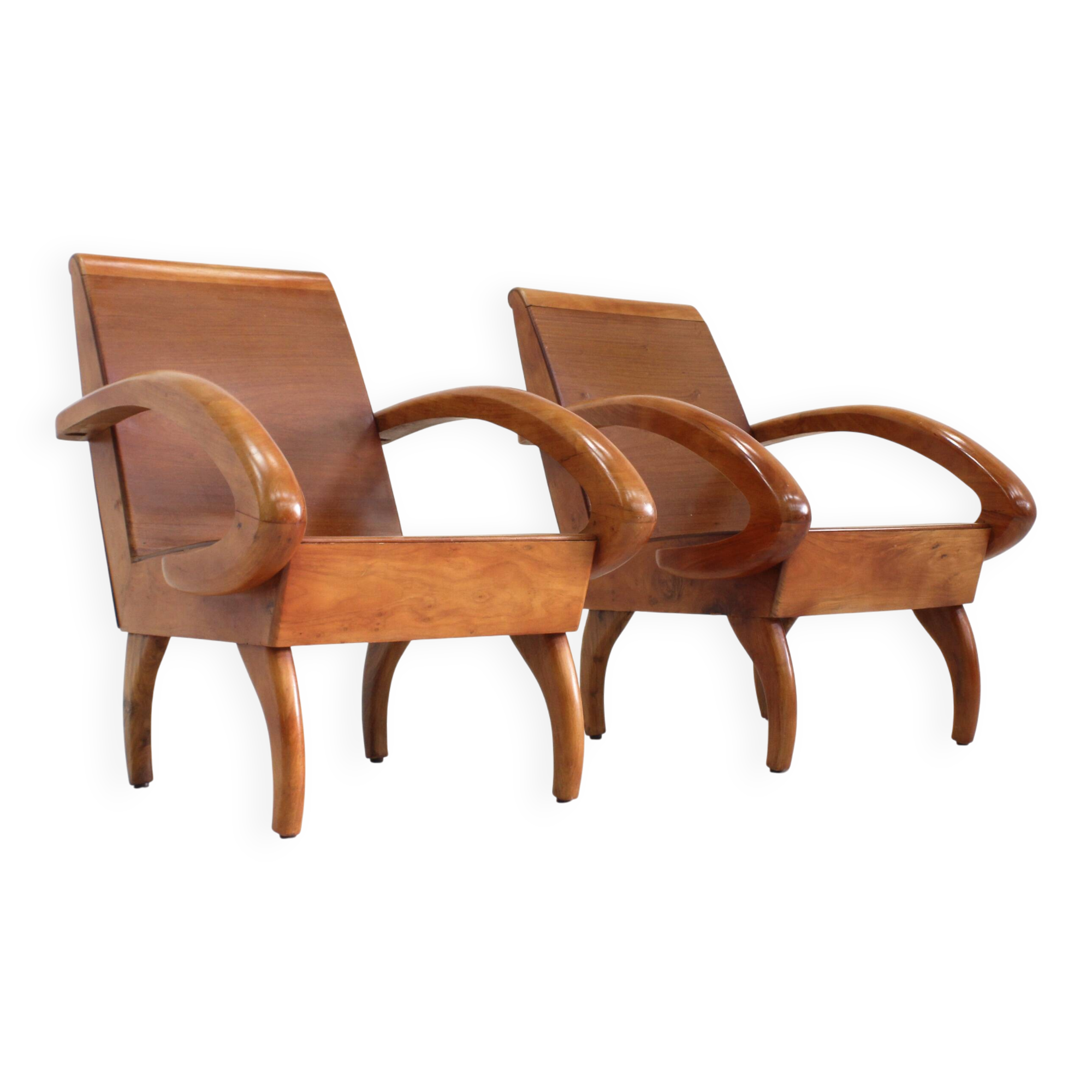 Ensemble de fauteuils du milieu du siècle en bois courbé