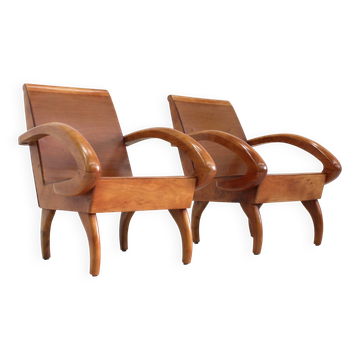 Ensemble de fauteuils du milieu du siècle en bois courbé