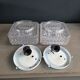 Pair of ceiling lights or moulded glass wall lights.