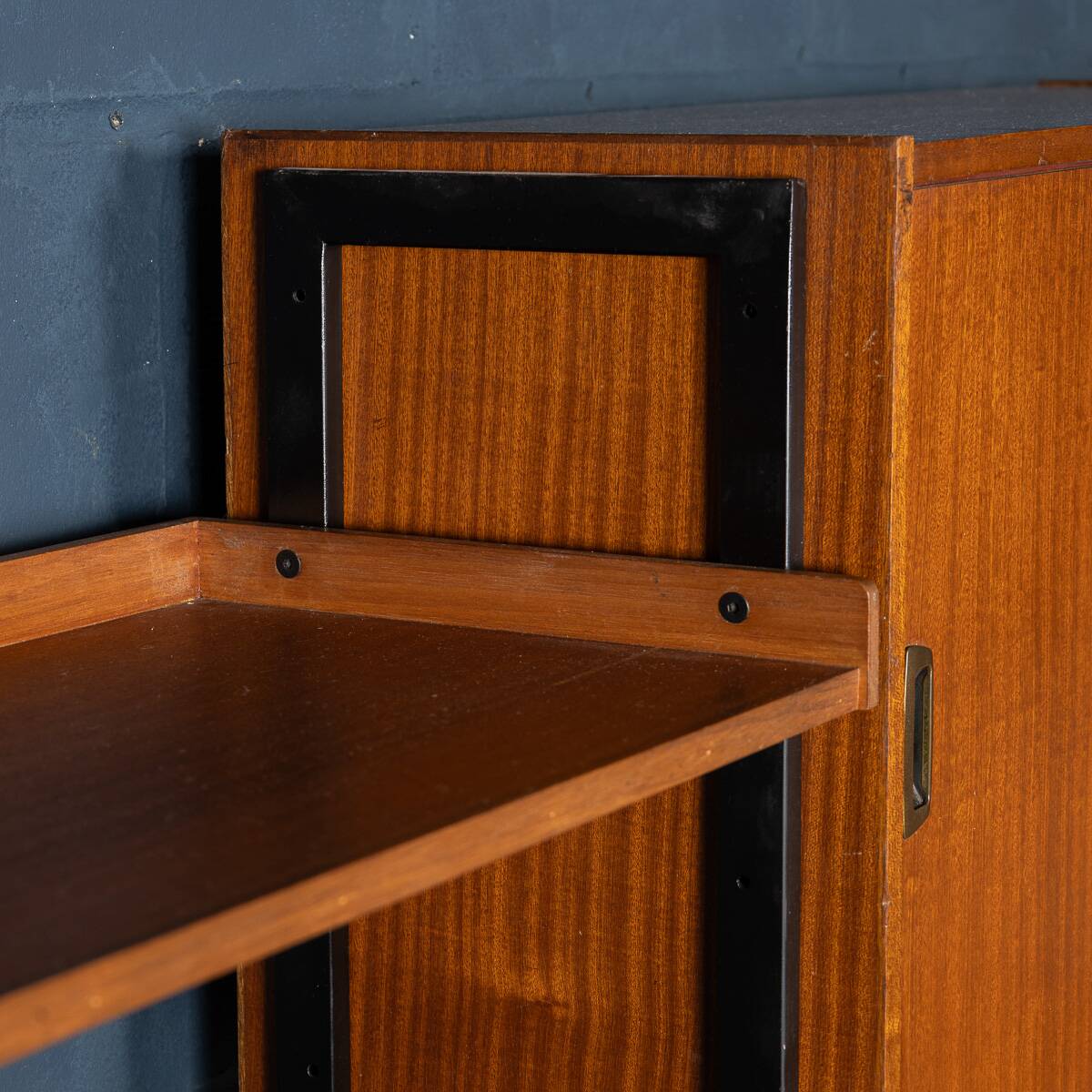 Vintage 20thc italian modular teak wall cabinet c.1960