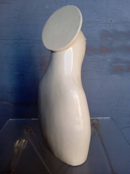 Buste vierge ceramique blanche / ecru ep 1950