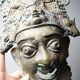 Vintage bronze African mask Bamoun, Cameroon