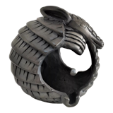 Zoomorphic ashtray armadillo black ceramic signed