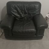Black leather armchair Natuzzi