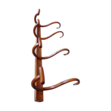 Coat rack curved wood 4 patères