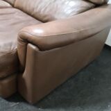 Canapé vintage en cuir brun par Rolf Benz