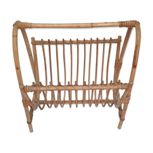 Porte revues rotin de