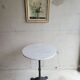 Round table bistro in white marble