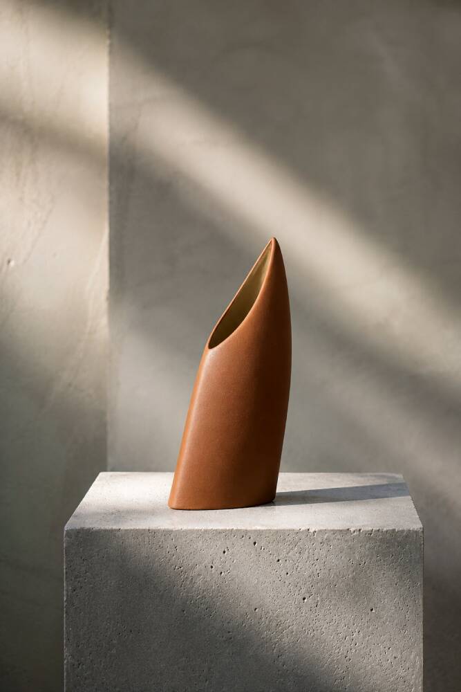 Mid-Century German Modern Stoneware Brick Red Vase from Asa Selection, 1980