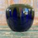 Ceramic planter signed Orchies – France, blue and green enamel