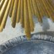 Gold metal sun mirror