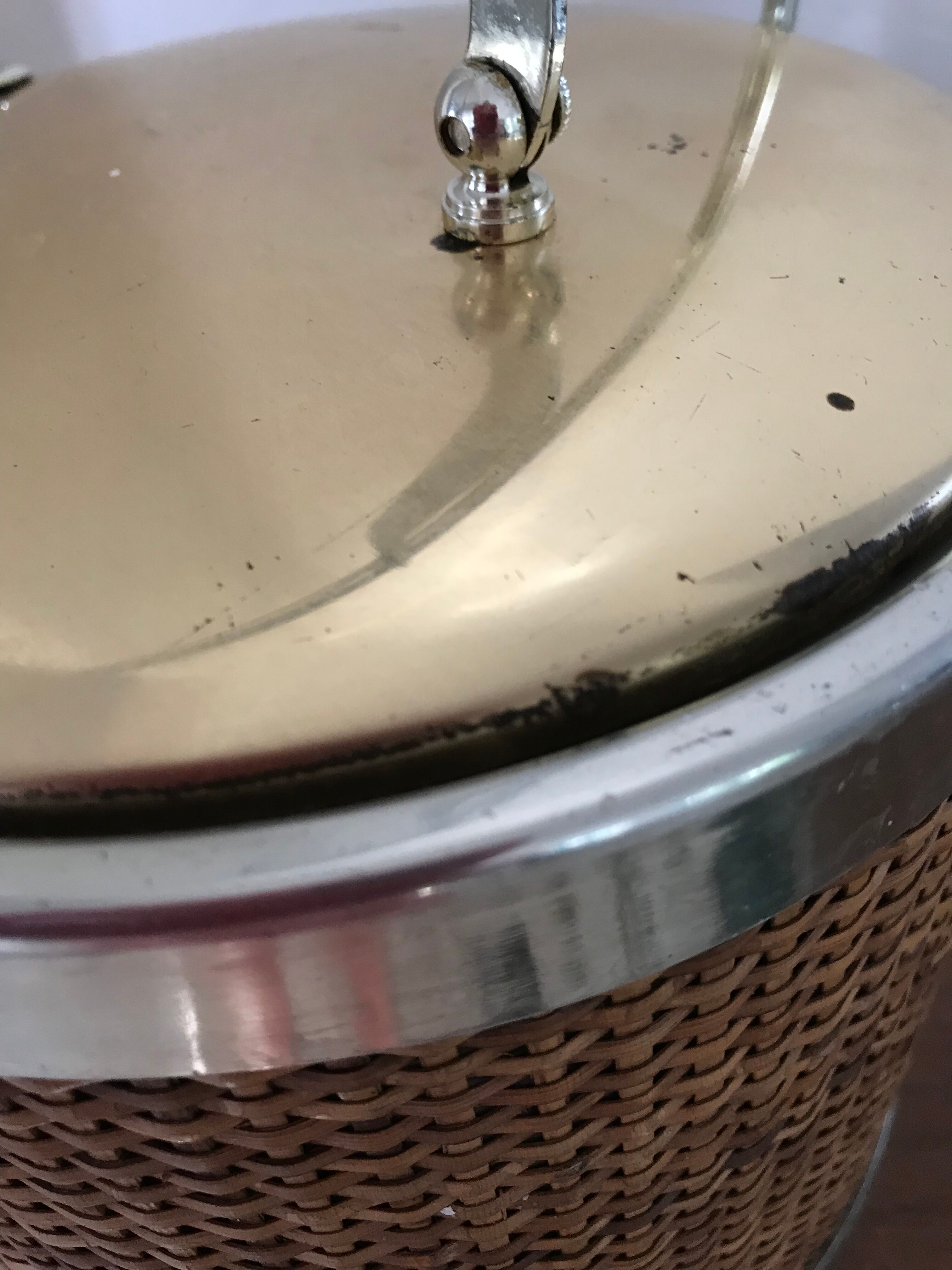 Vintage rattan ice bucket