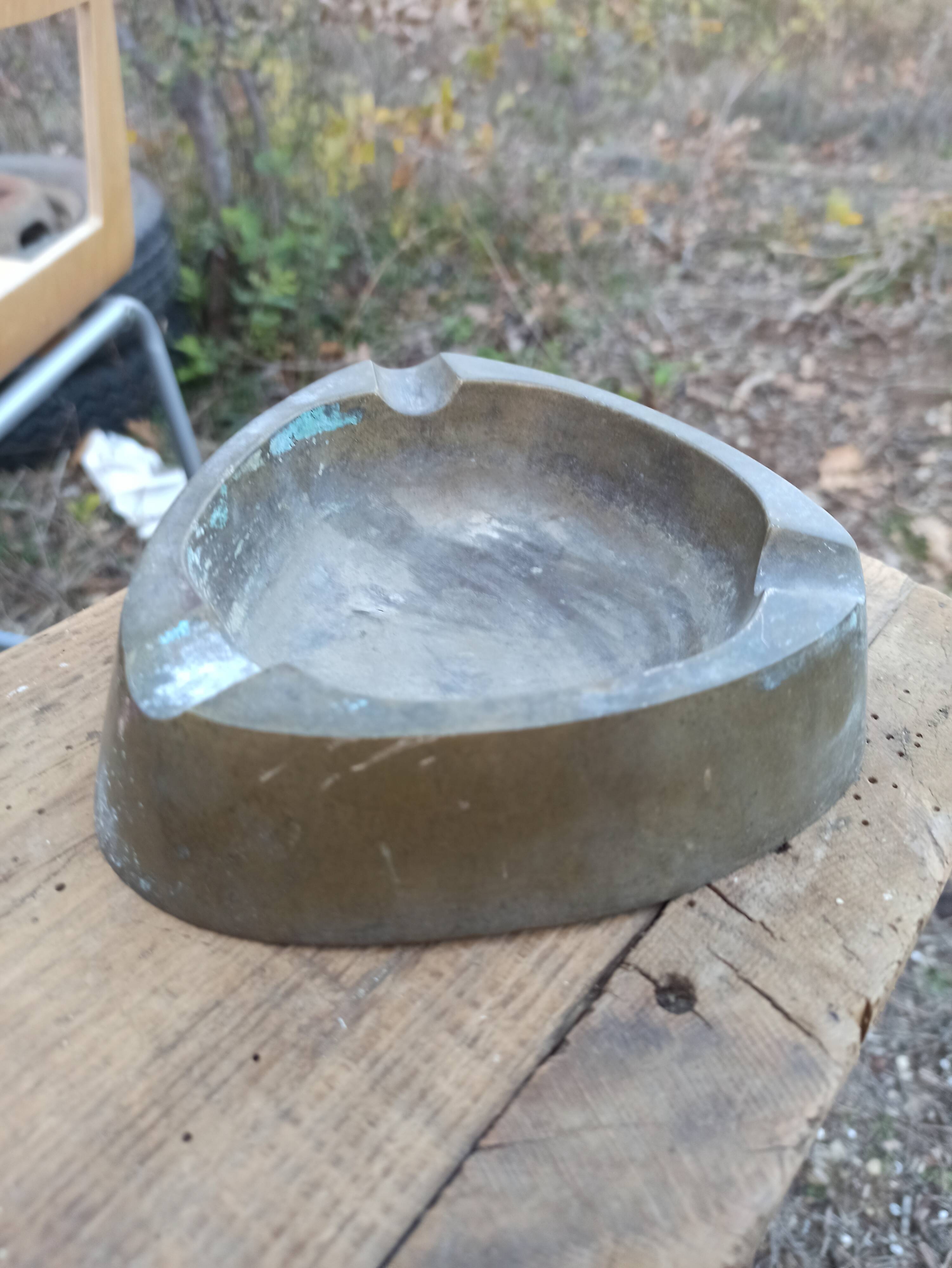 Old bronze ashtray