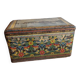 Large old mosaic metal box