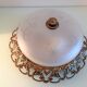 Round ceiling lamp in frosted glass art deco style