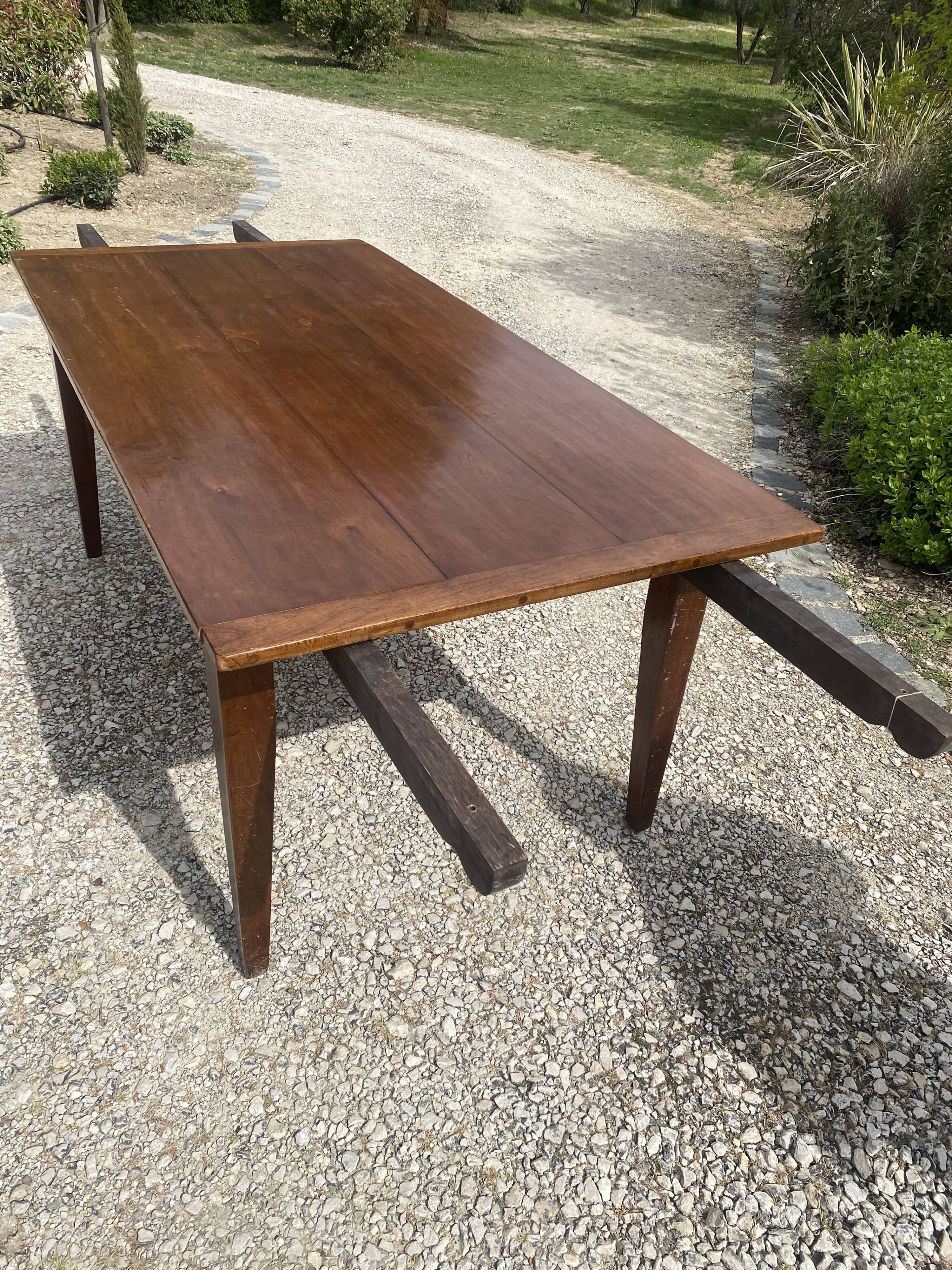 Antique cherry farmhouse table with extensions