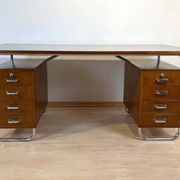 Vintage Bauhaus Oak Veneer Desk from Mücke & Melder, 1940s