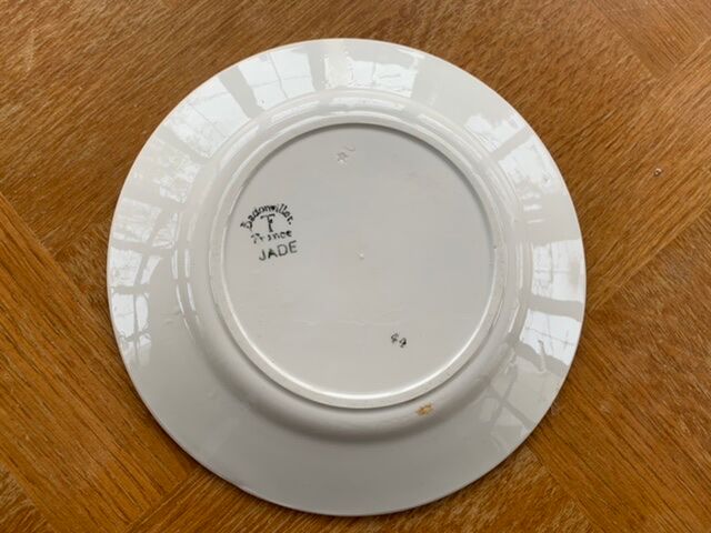 Set of 6 small plates jade model Badonviller art deco