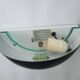 Pair of vintage black metal and plexiglass half-moon wall lights