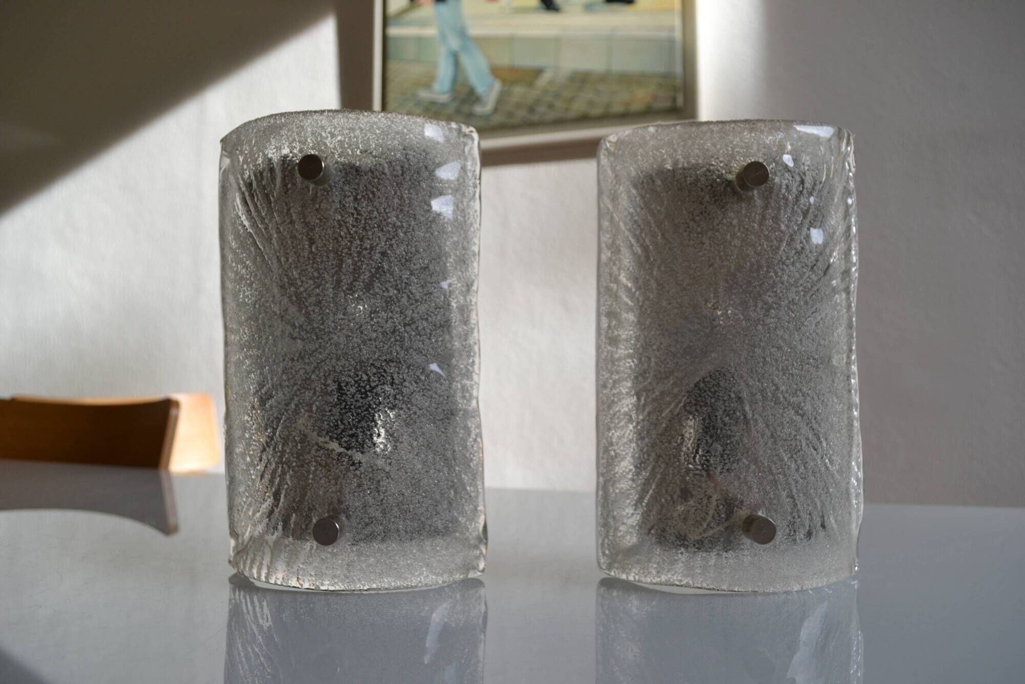 Toni Zuccheri for Venini in Murano, Italy 1960 Pair of wall sconces
