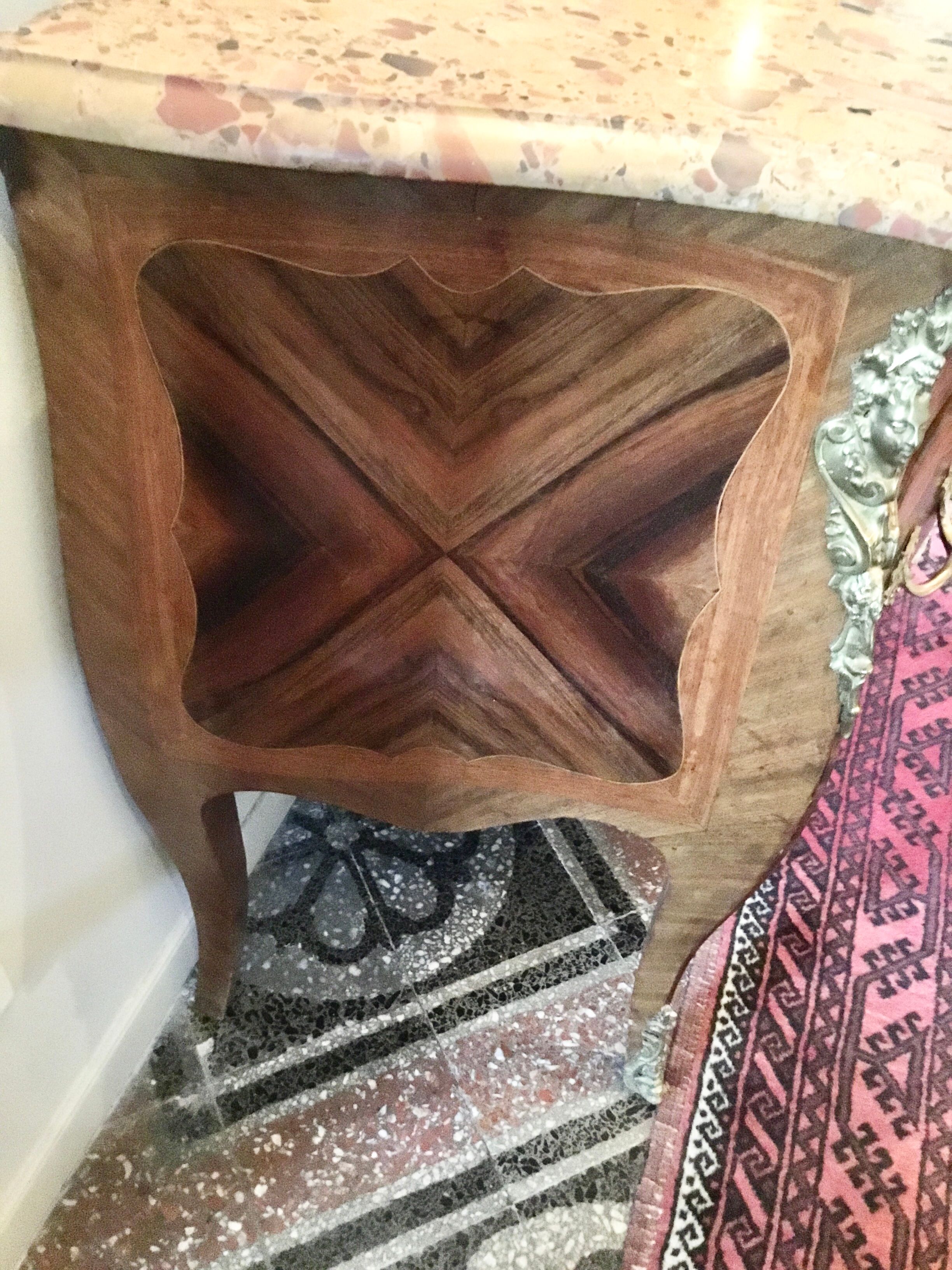 Louis XV-style dresser in marquetry and bronze