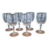 6 crystal white wine glasses from Arques Matignon