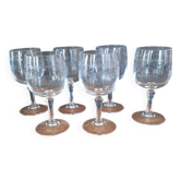 6 crystal white wine glasses from Arques Matignon