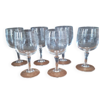 6 crystal white wine glasses from Arques Matignon